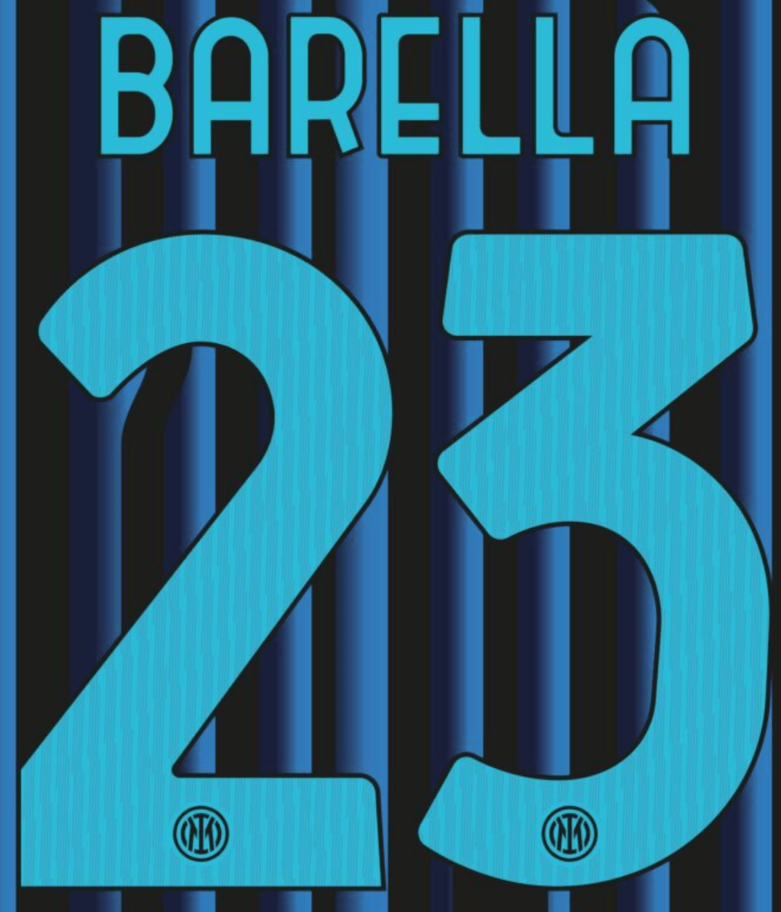 Inter Milan 2025/26 Home BARELLA #23 Official Name Set 1