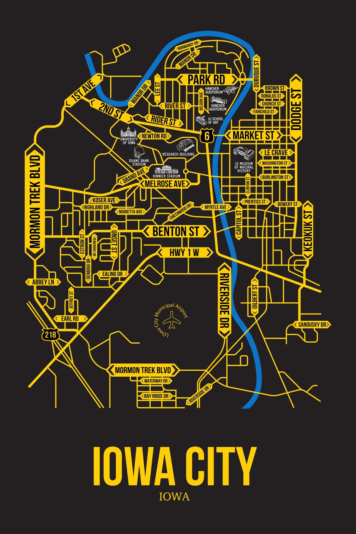 Iowa City, Iowa street map 7