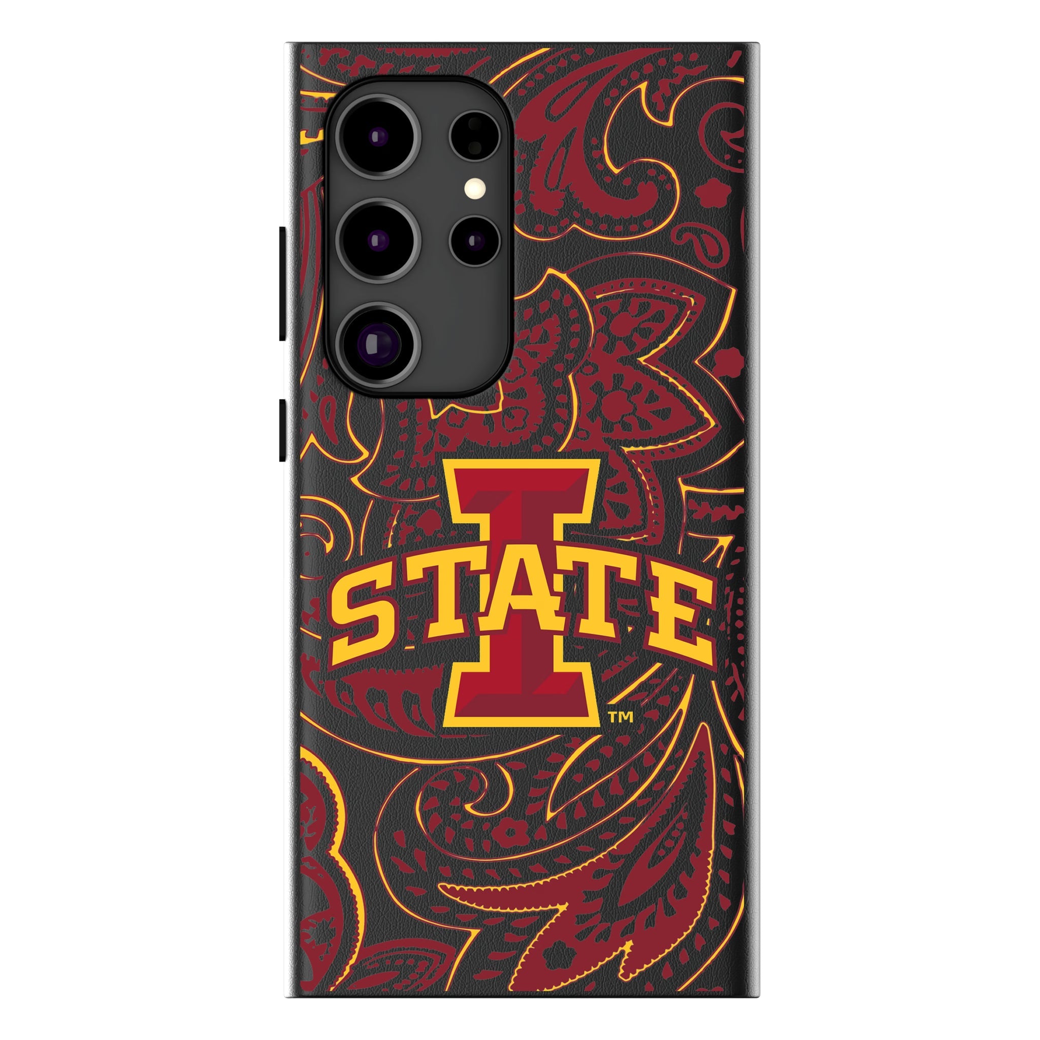 Iowa State University Cyclones Paisley MagSafe Compatible Phone Case for Samsung Galaxy 15