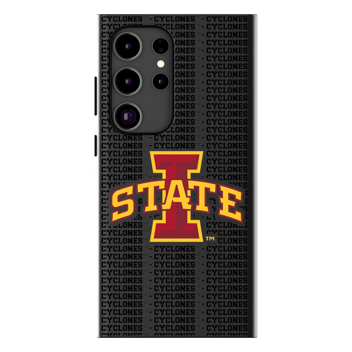Iowa State University Cyclones Text Backdrop MagSafe Compatible Phone Case for Samsung Galaxy 12