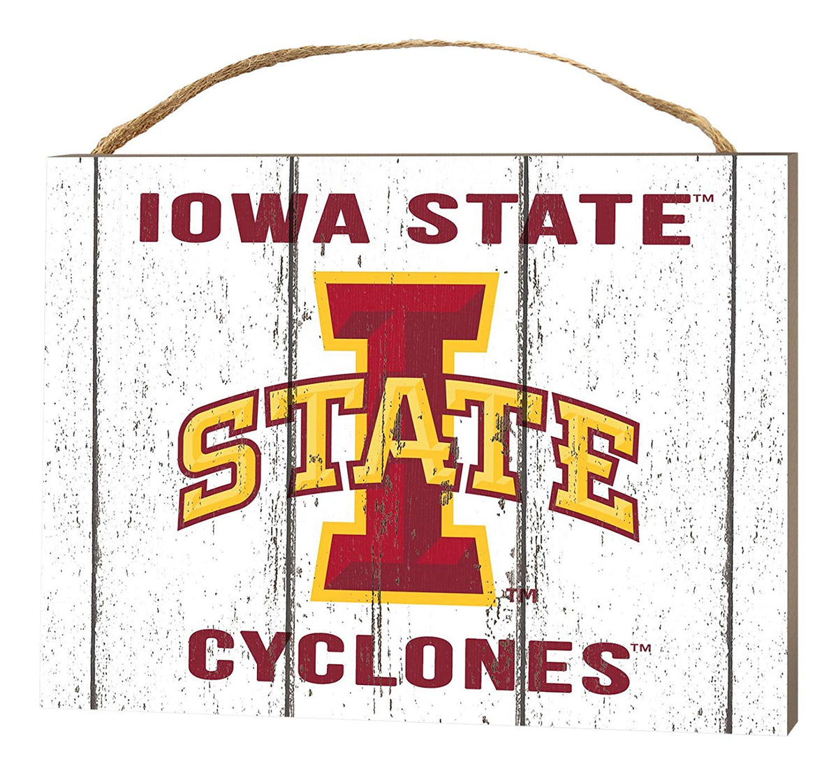 Iowa State Cyclones Weathered Logo Collage Plaque 1