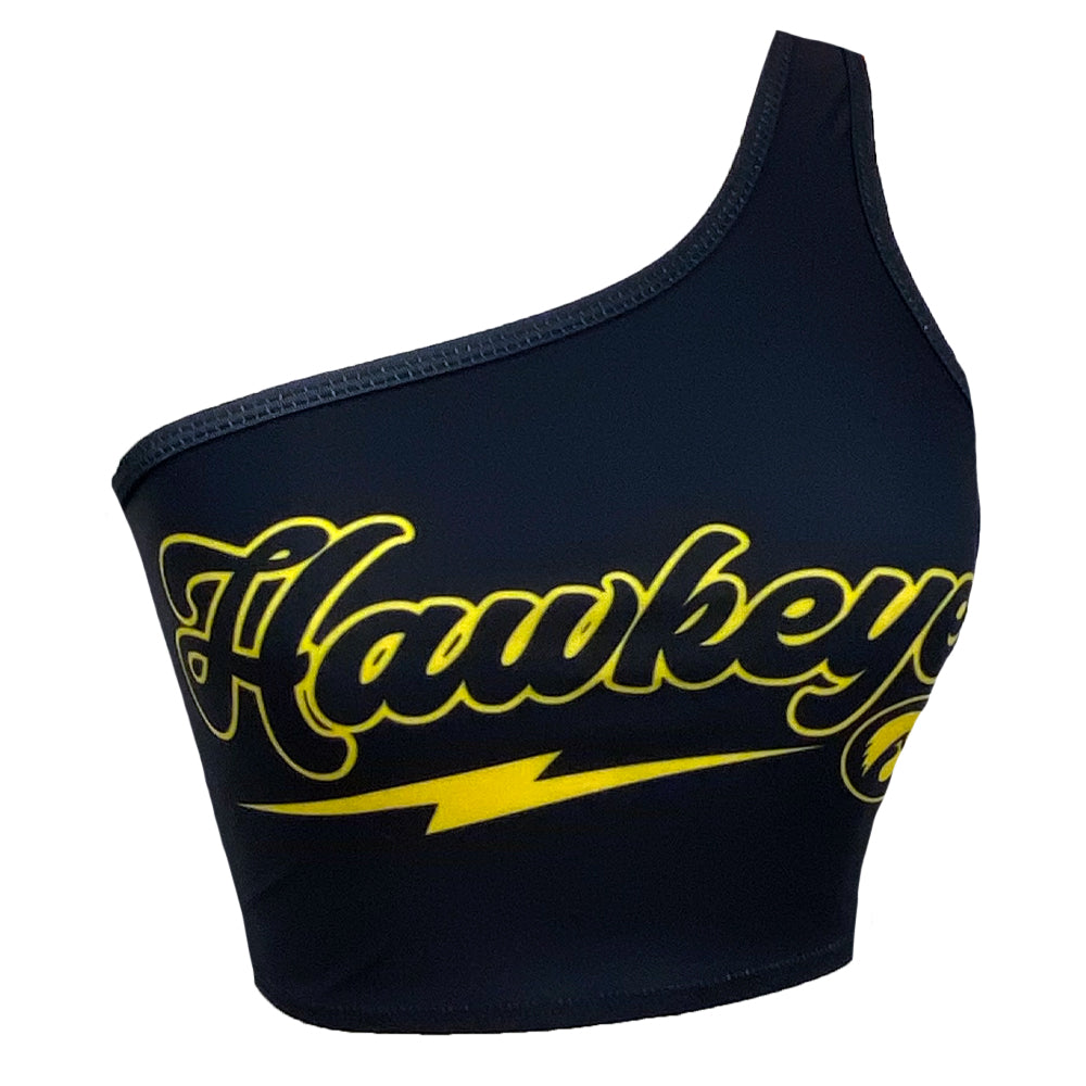 Iowa Hawkeyes Lightning One Shoulder Top | lojobands 4