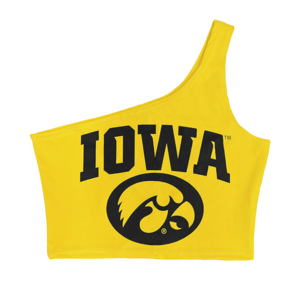 Iowa Hawkeyes Yellow One Shoulder Top | lojobands 7