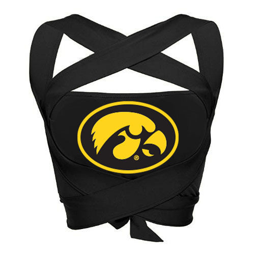 Iowa Hawkeyes Black Multi Way Bandeau Top | lojobands 4