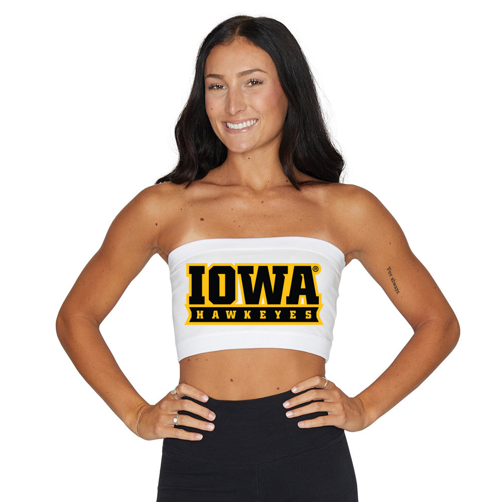 Iowa Hawkeyes White Bandeau Top | lojobands