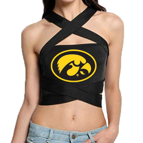 Iowa Hawkeyes Black Multi Way Bandeau Top | lojobands 5
