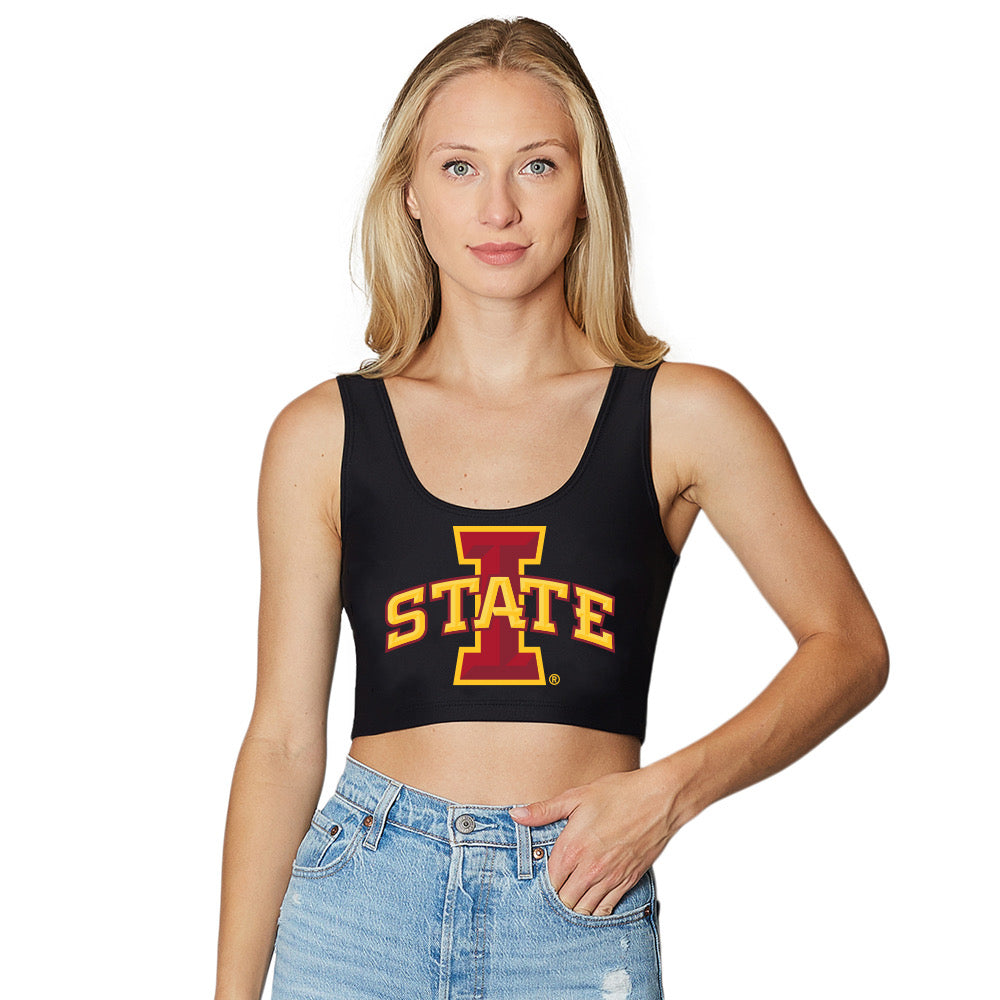 Iowa State Black Crop Tank Top | lojobands 1