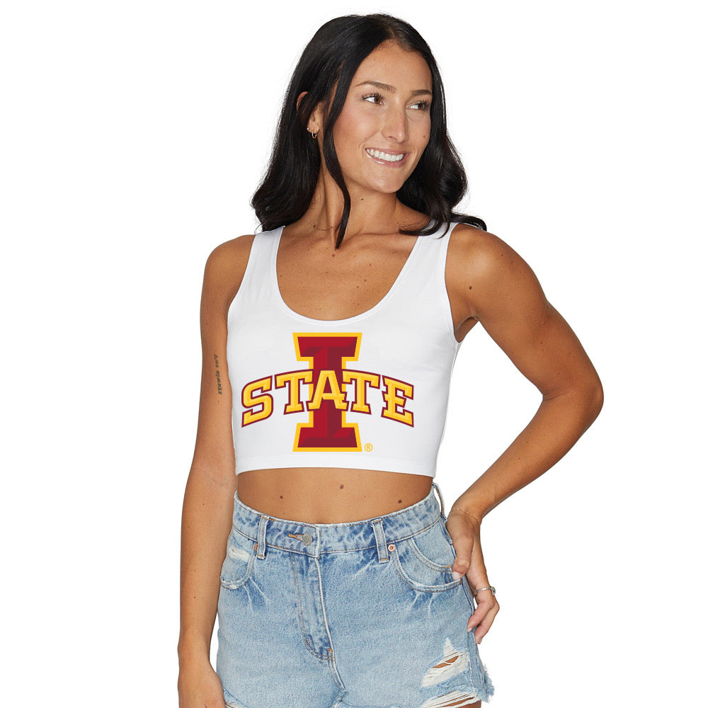 Iowa State White Crop Tank | lojobands