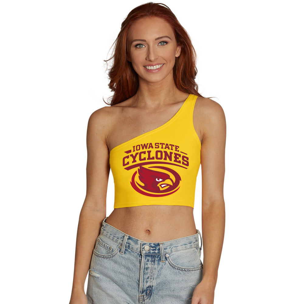 Iowa State Yellow One Shoulder Top | lojobands