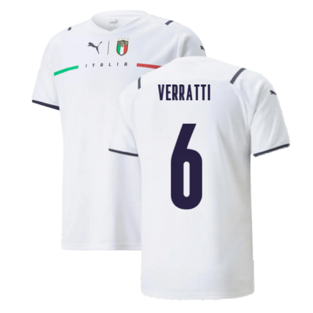 Italy 2021/22 Away Verratti #6 Jersey Name Set 1