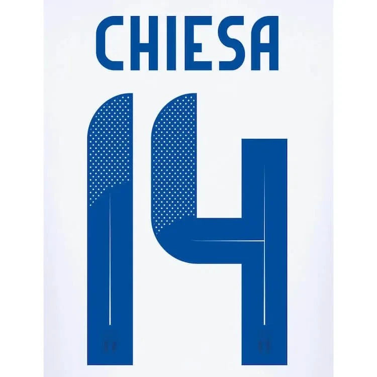 Italy 2024/25 Away Chiesa #14 Jersey Name Set 1