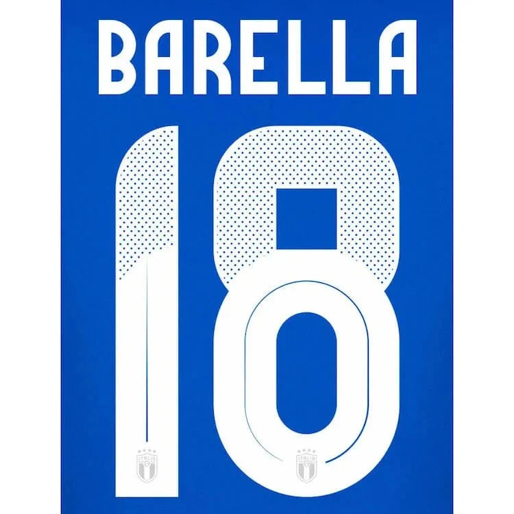 Italy 2024/25 Home Barella #18 Jersey Name Set 1