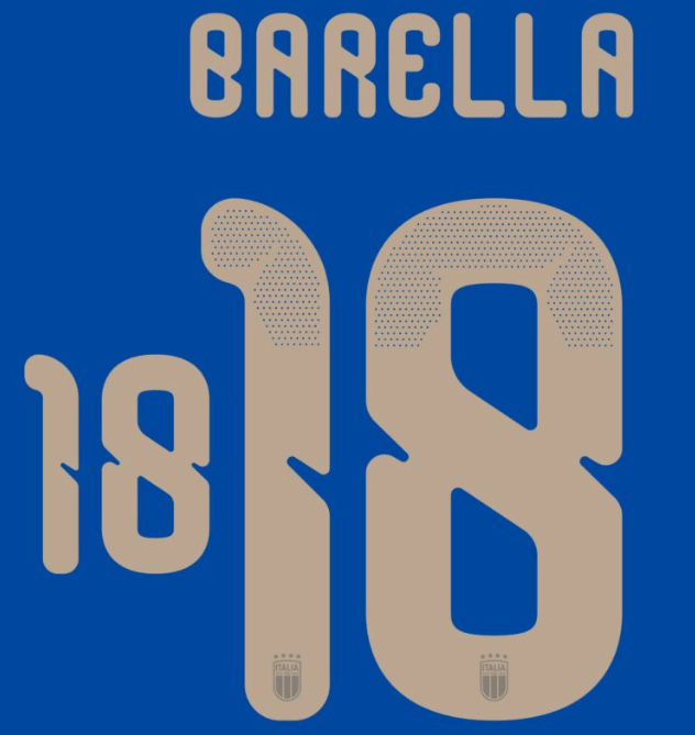 Italy 2026 Home BARELLA #18 Official Name Set 1