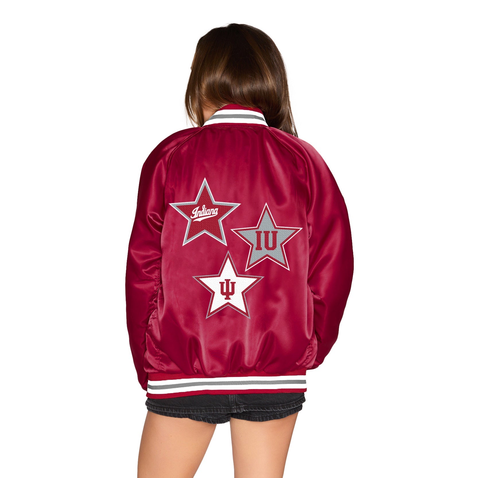 Indiana Hoosiers Satin Letterman Bomber Jacket | lojobands