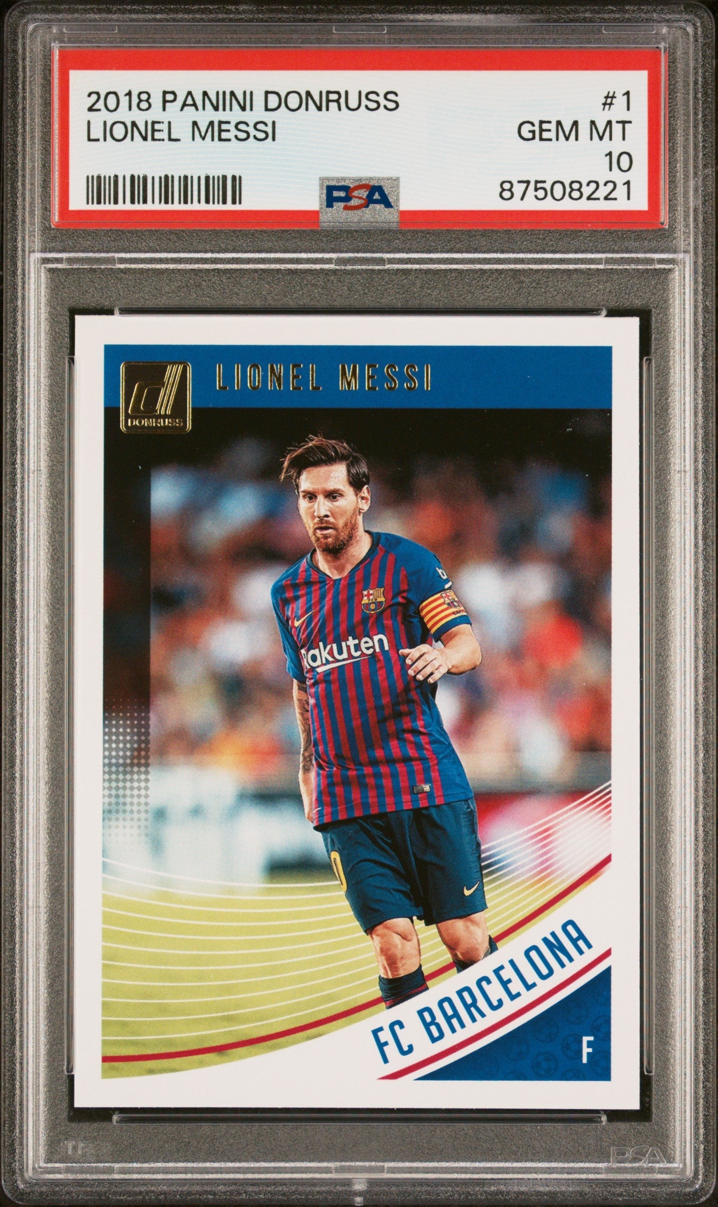 Graded 2018 Panini Donruss Lionel Messi #1 Soccer Card PSA 10 Gem Mint 1