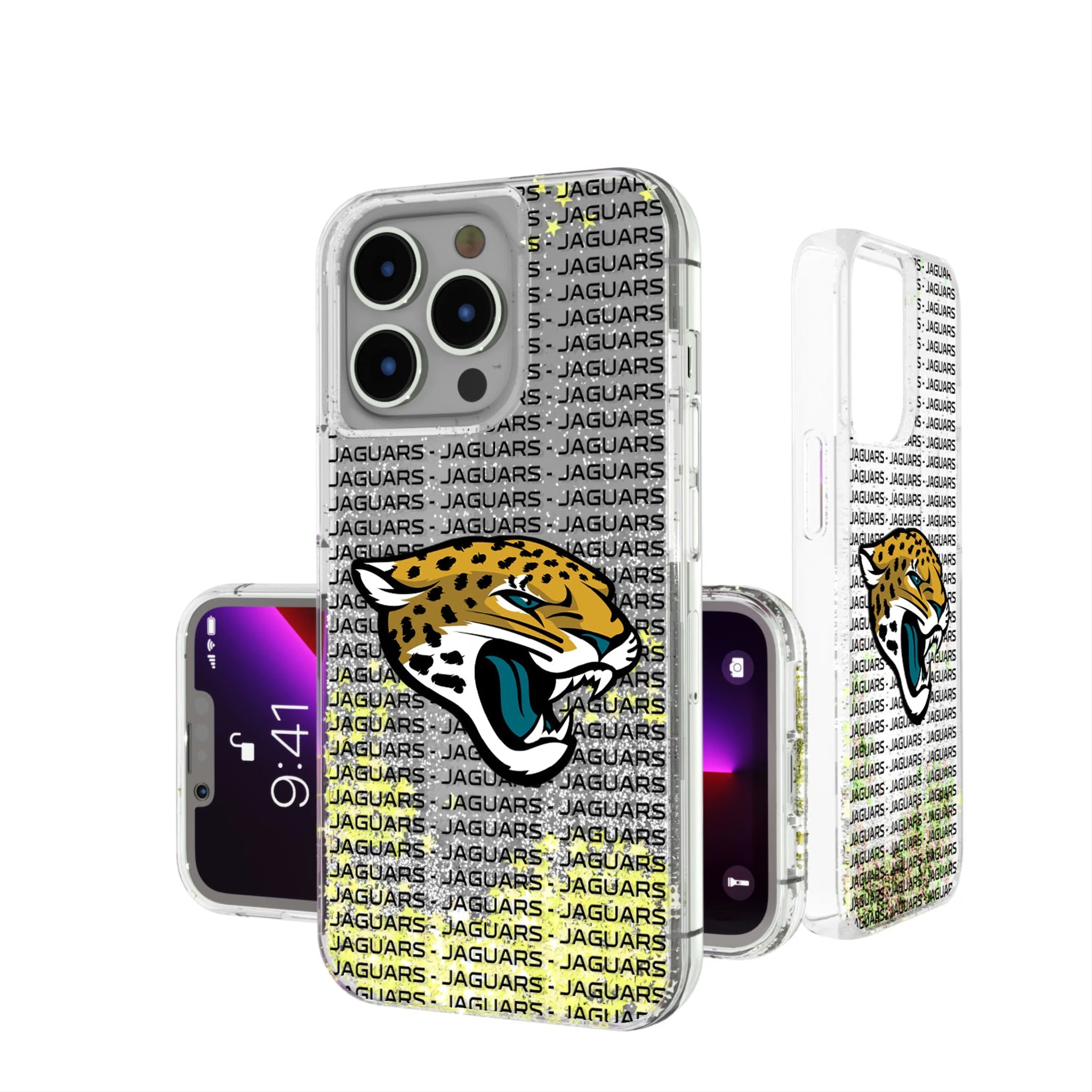 Jacksonville Jaguars Text Backdrop Glitter Phone Case 15