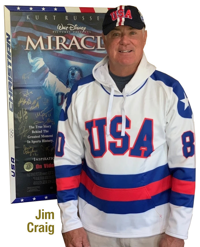 USA Hockey Miracle on Ice 1980 Authentic White Adult Hoodie 3