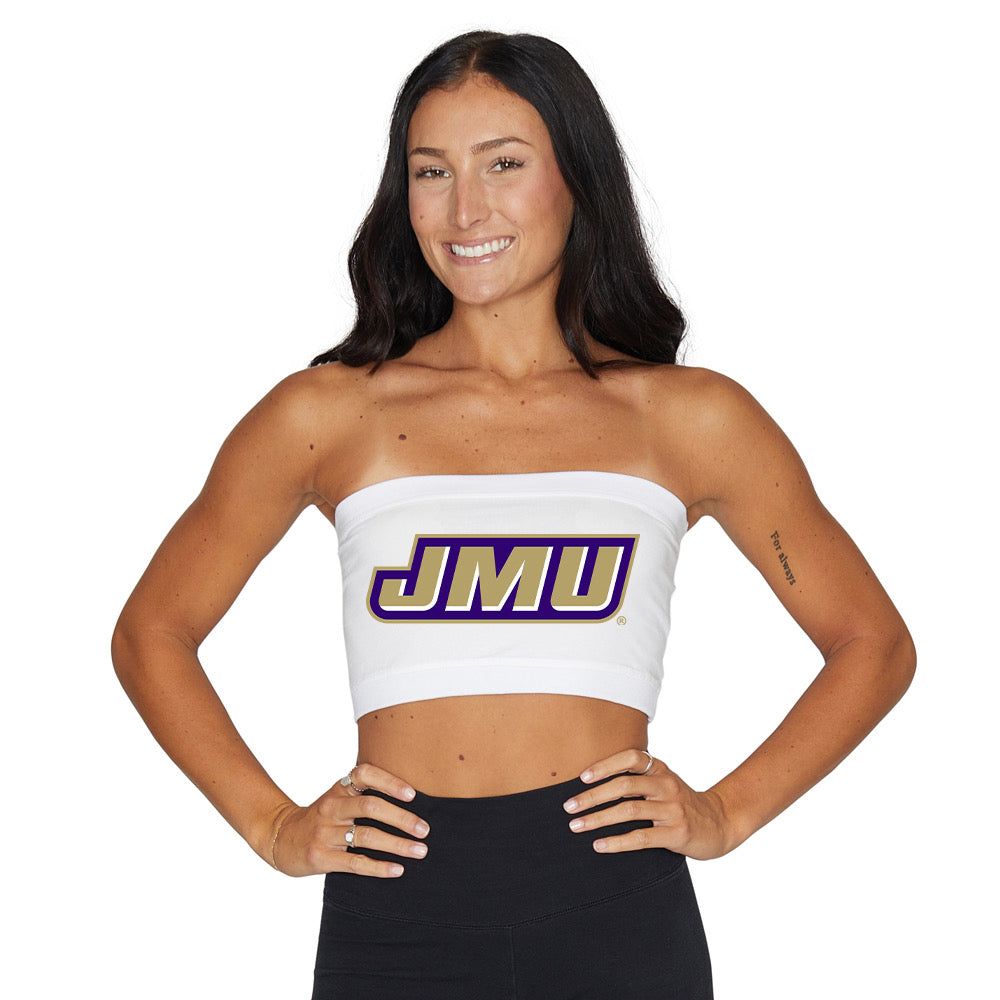 JMU White Bandeau Top