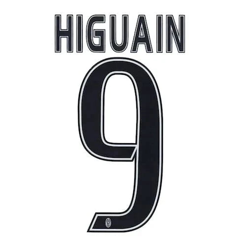Juventus 2016/17 Home Higuain #9 Jersey Name Set 1