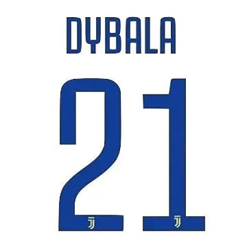 Juventus 2017/18 Away Dybala #21 Jersey Name Set 1