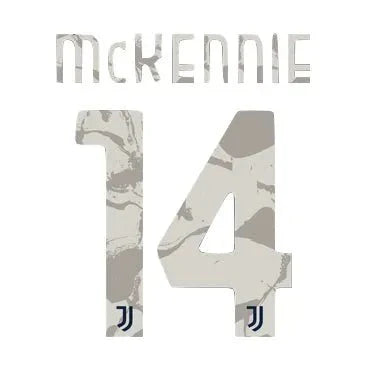 Juventus 2020/21 Away McKennie #14 Jersey Name Set 1