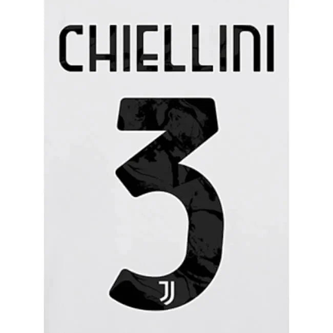 Juventus 2020/22 Home Chiellini #3 Jersey Name Set 1