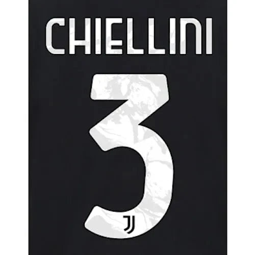 Juventus 2021/22 Away Chiellini #3 Jersey Name Set 1