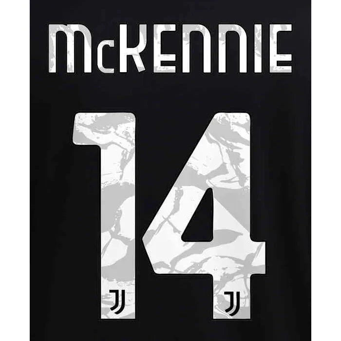 Juventus 2021/22 Away McKennie #4 Jersey Name Set 1