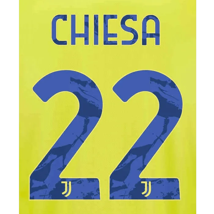 Juventus 2021/22 Third Chiesa #22 Jersey Name Set 1
