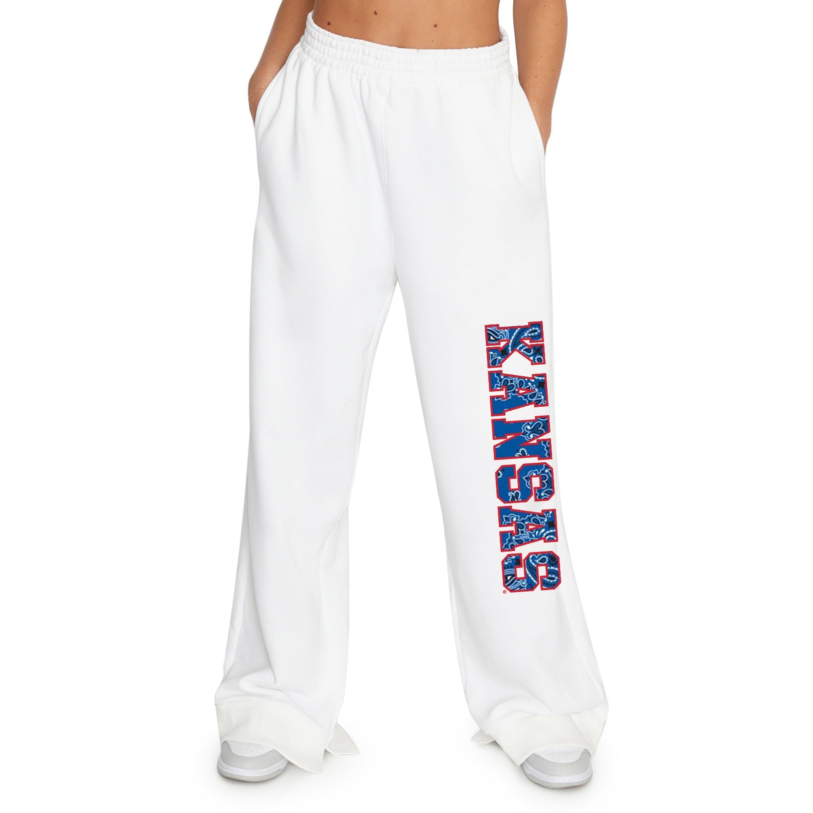Kansas Jayhawks Bandana Flare Sweatpants | lojobands 1