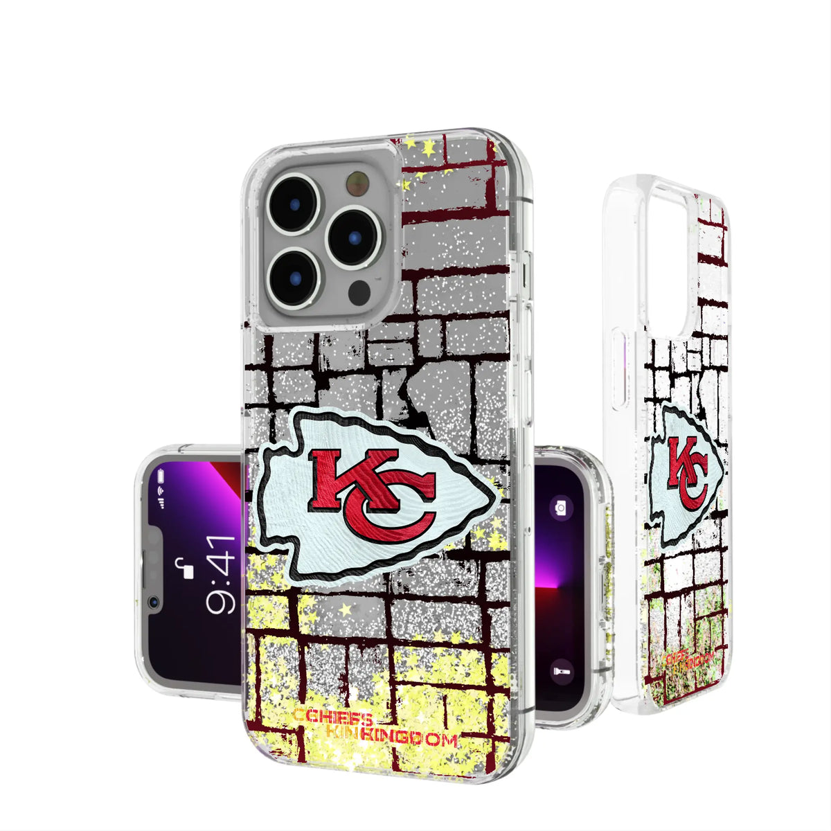 Kansas City Chiefs Brick Wall Glitter Phone Case for Apple iPhone 17 Series 14