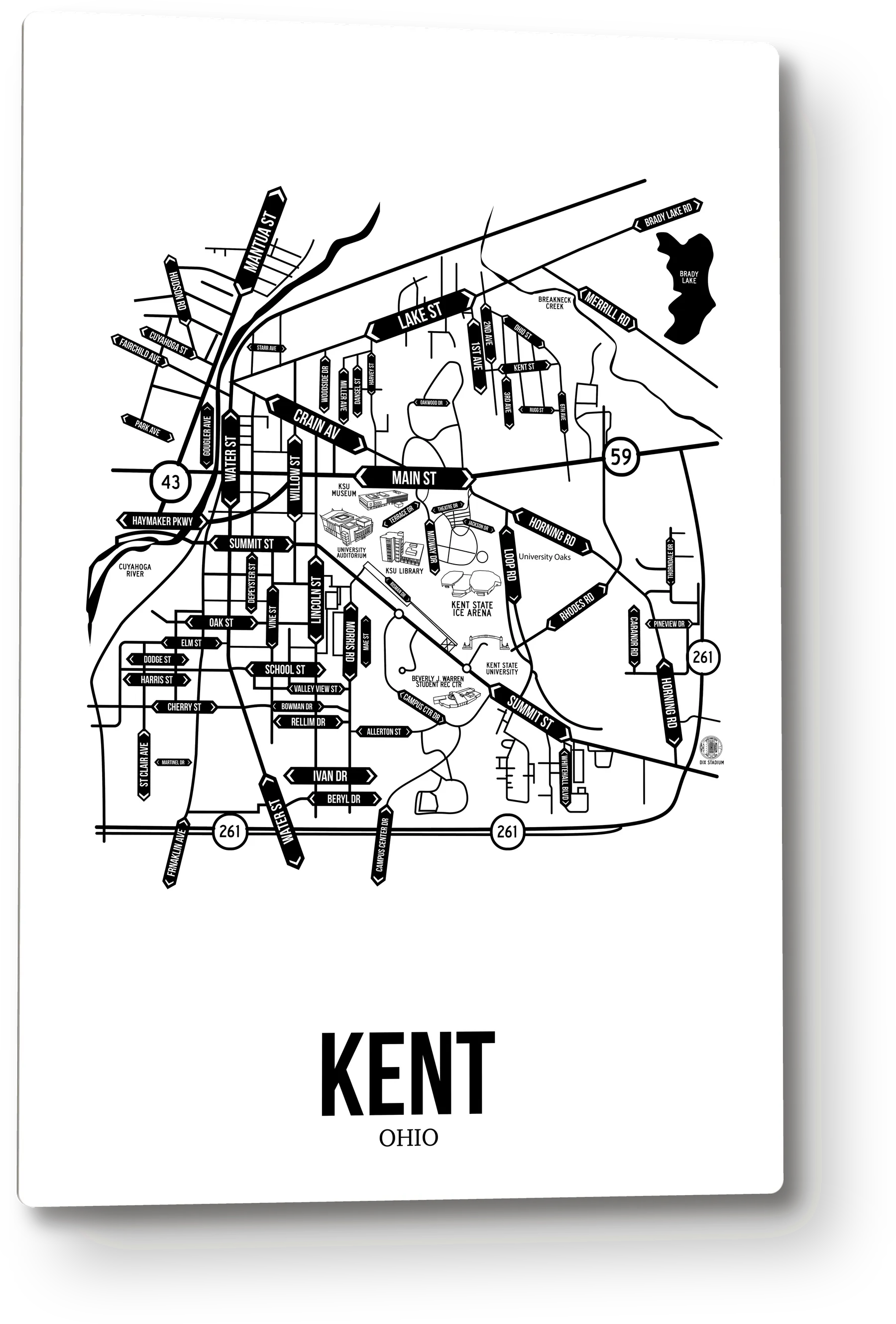 Kent, Ohio street map 8