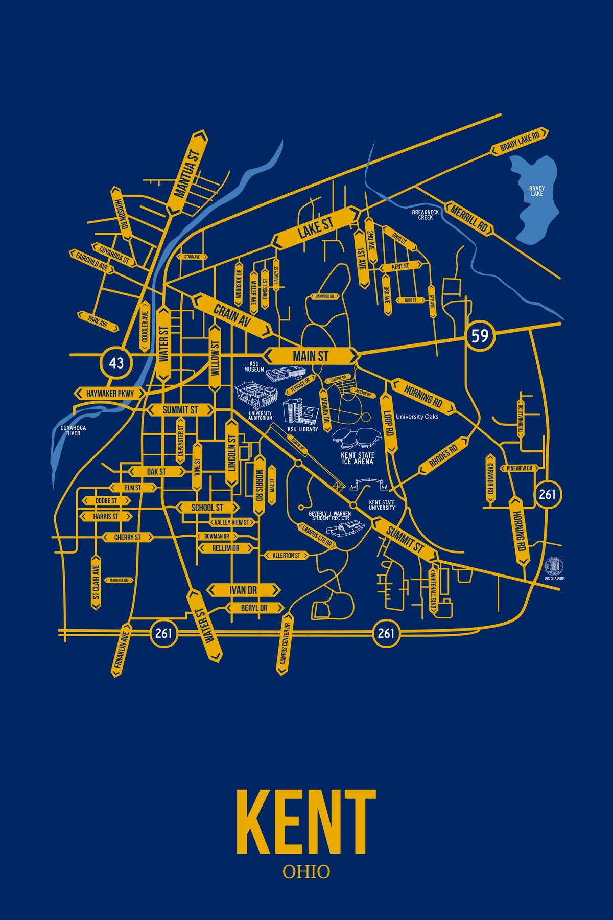 Kent, Ohio street map 7