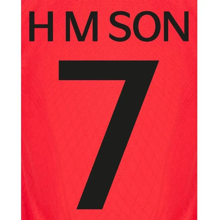 Korea 2022-23 Home H M Son #7 Jersey Name Set 1