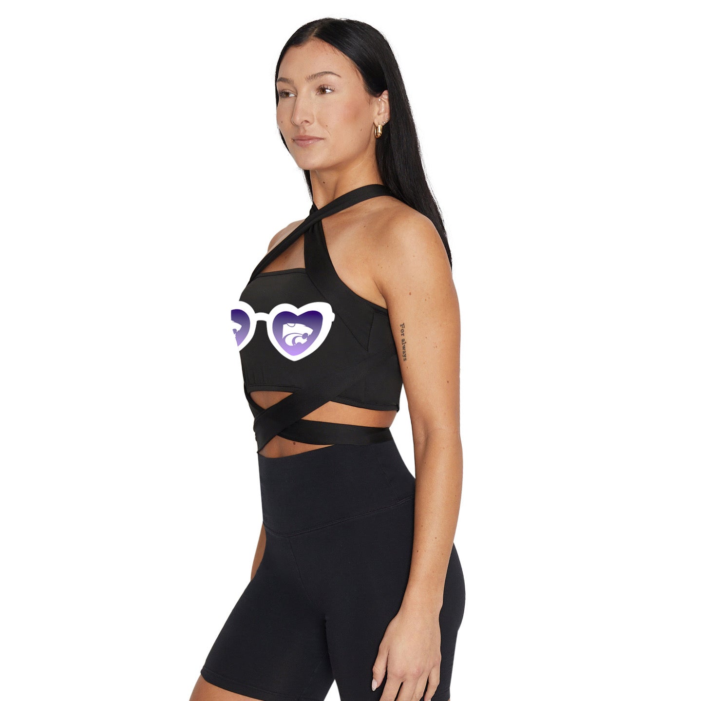 Kansas State Black Multi Way Bandeau Top | lojobands