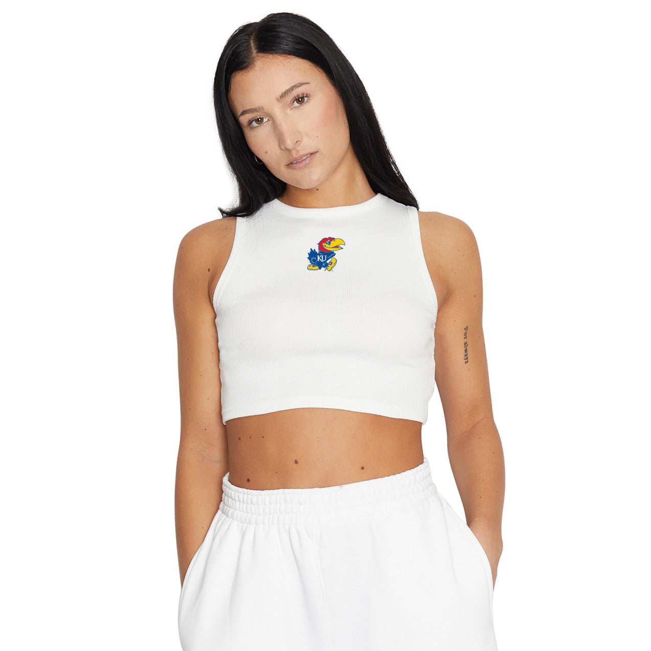 Kansas Jayhawks Touchdown Ribbed Tank | lojobands