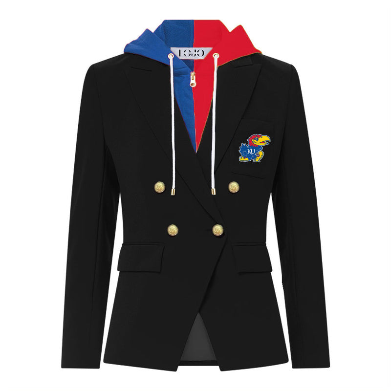 Kansas Jayhawks Hooded Blazer Jacket | lojobands 1