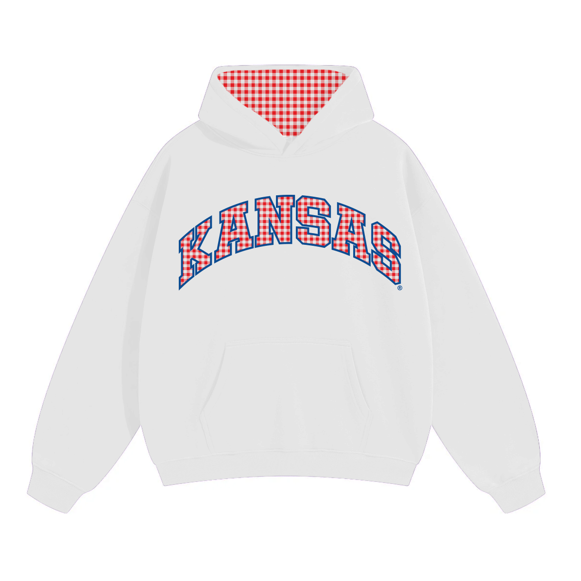 Kansas Jayhawks Gingham Hoodie | lojobands 2