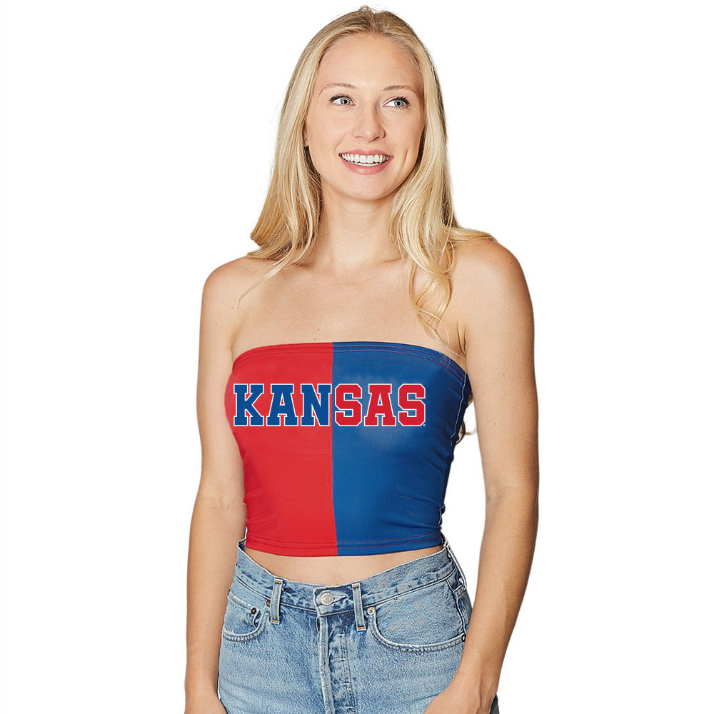 Kansas Jayhawks Two Tone Tube Top | lojobands