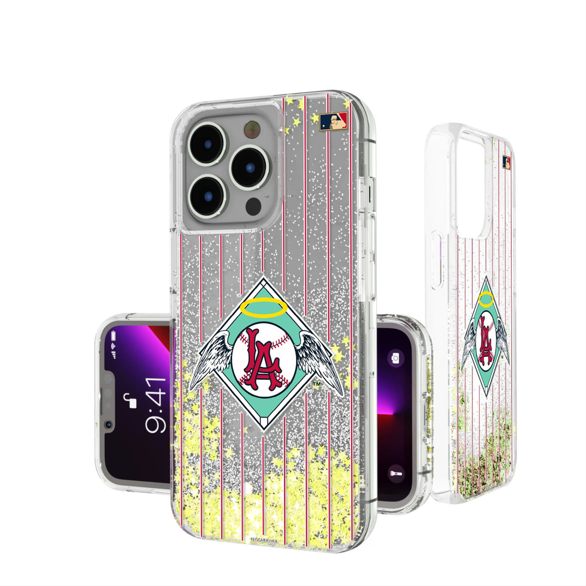 LA Angels 1961-1965 - Cooperstown Collection Pinstripe Glitter Phone Case 3