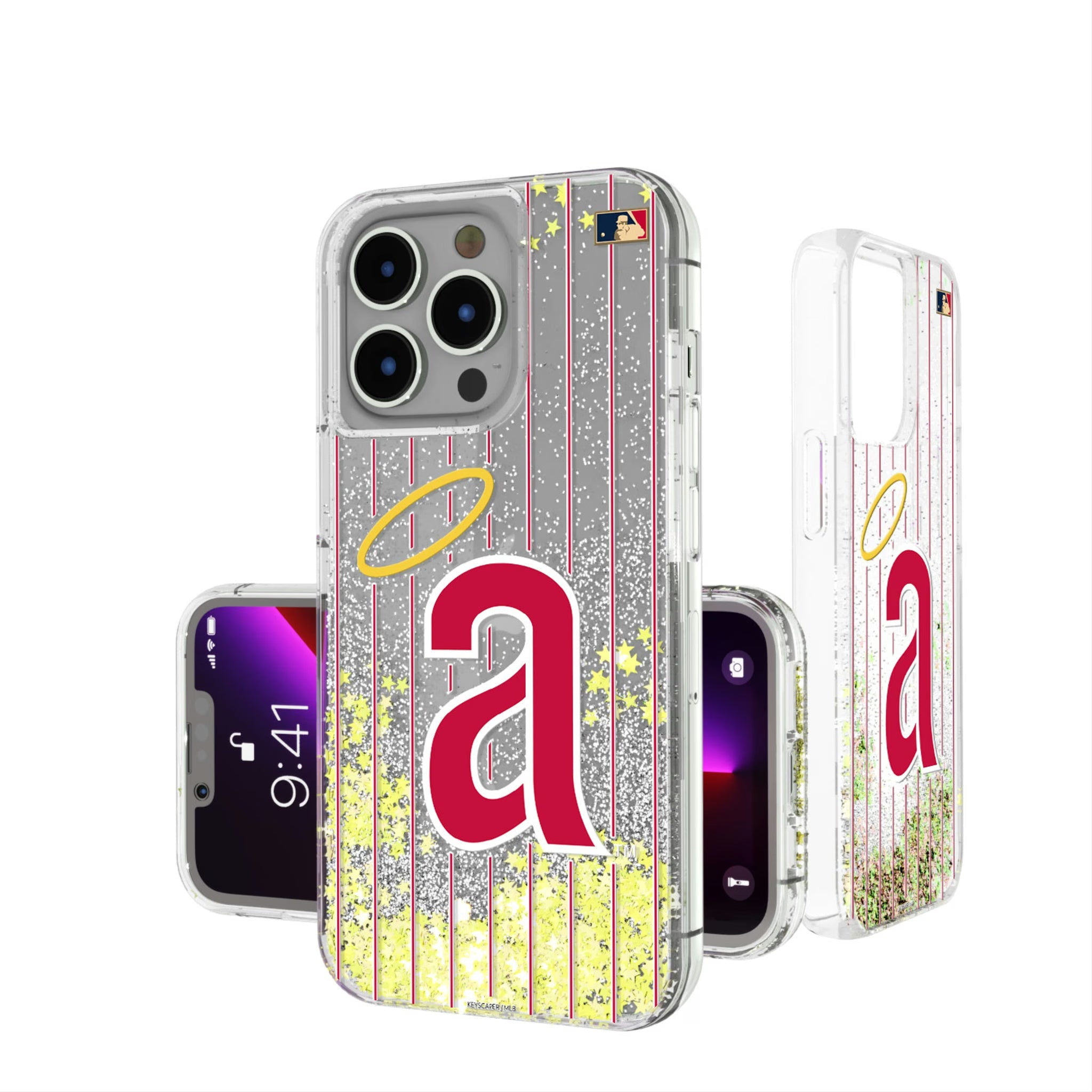 LA Angels 1971 - Cooperstown Collection Pinstripe Glitter Phone Case 7