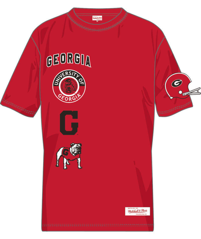 Georgia Bulldogs - NCAA Red Double Clutch Premium T-Shirt 1
