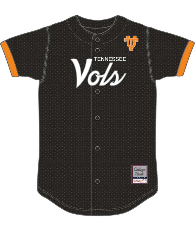 Tennessee Volunteers - NCAA Team Color Head Coach Black Mesh Button Top Jersey 1