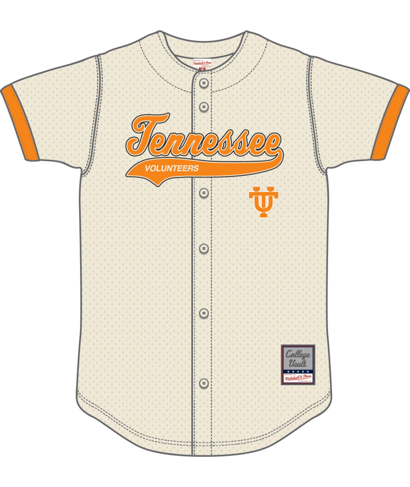 Tennessee Volunteers - NCAA Cream Mesh Button Top Jersey 1