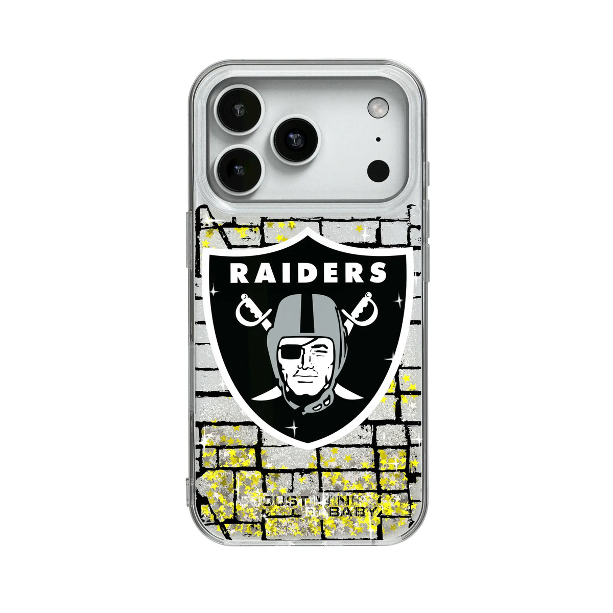 Las Vegas Raiders Brick Wall Glitter Phone Case for Apple iPhone 17 Series 19