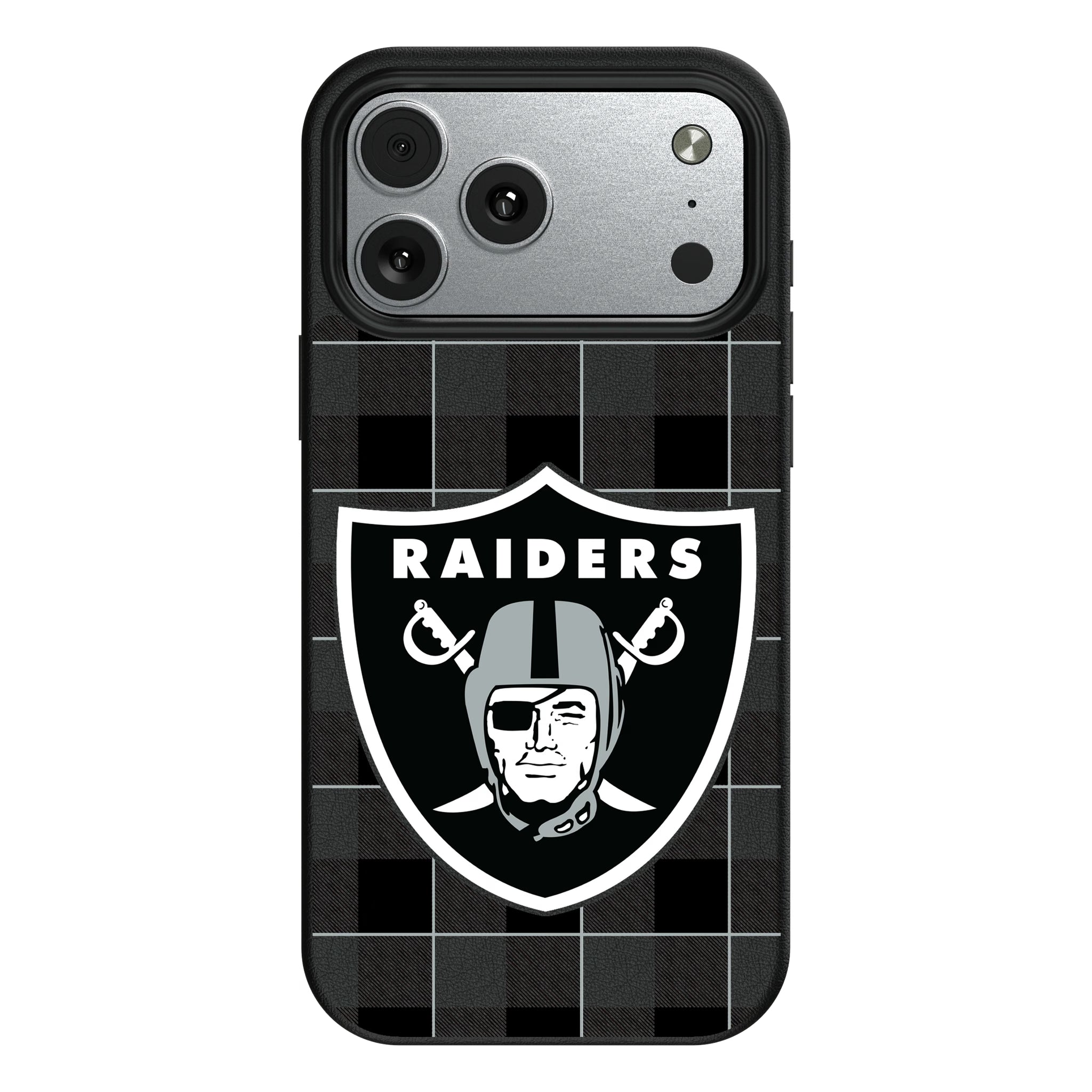 Las Vegas Raiders Plaid MagSafe Compatible Phone Case for Apple iPhone 10