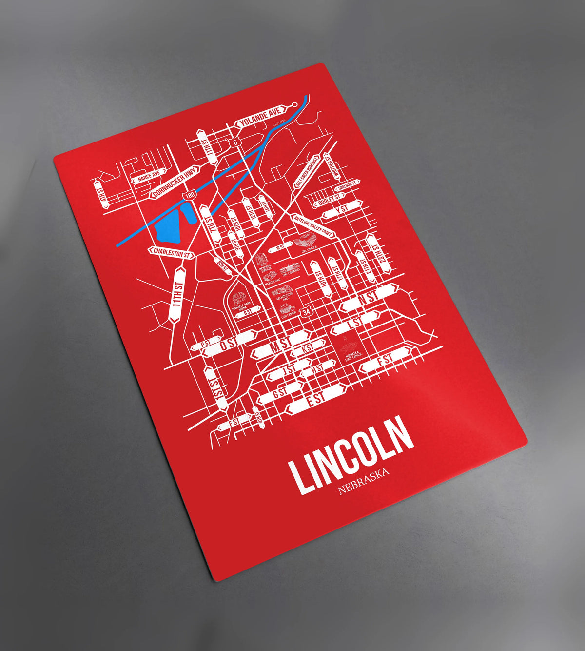 Lincoln, Nebraska street map