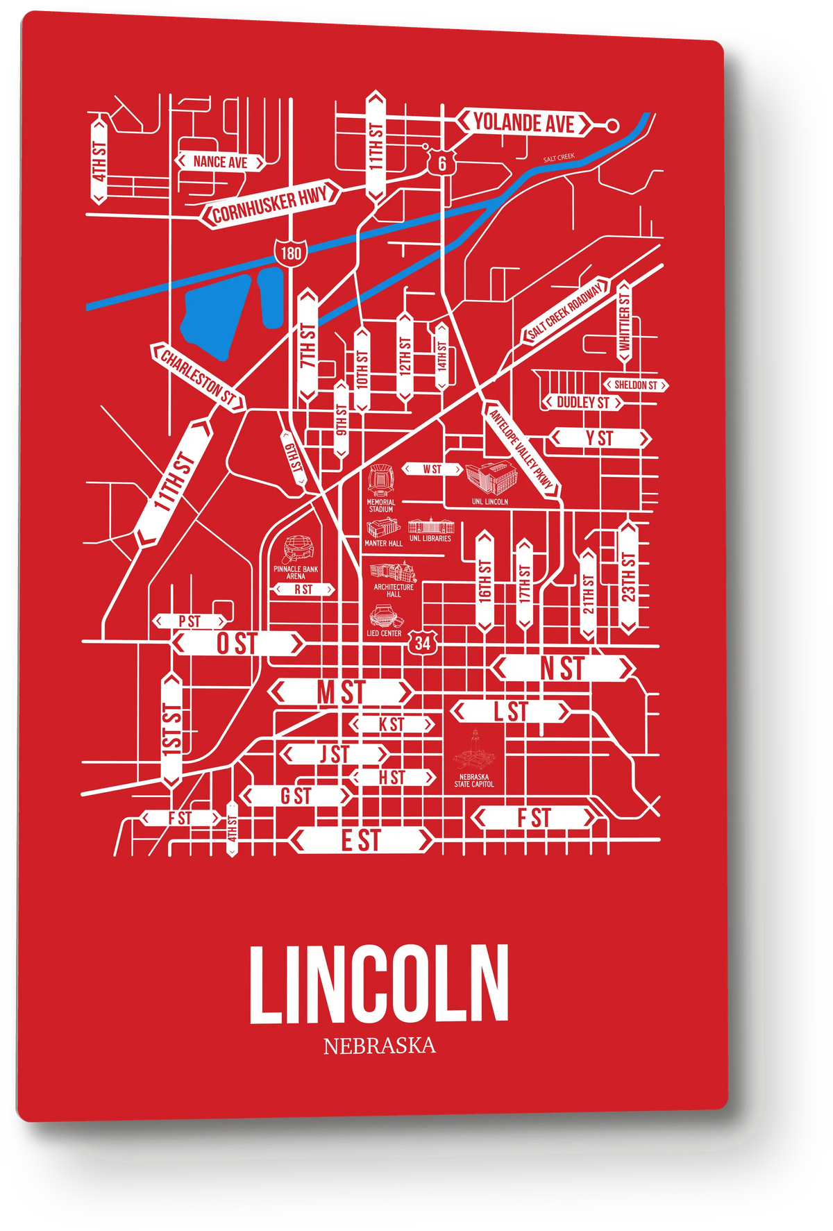 Lincoln, Nebraska street map