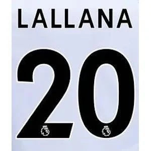 Liverpool 2017/18 Away Lallana #20 Jersey Name Set 1