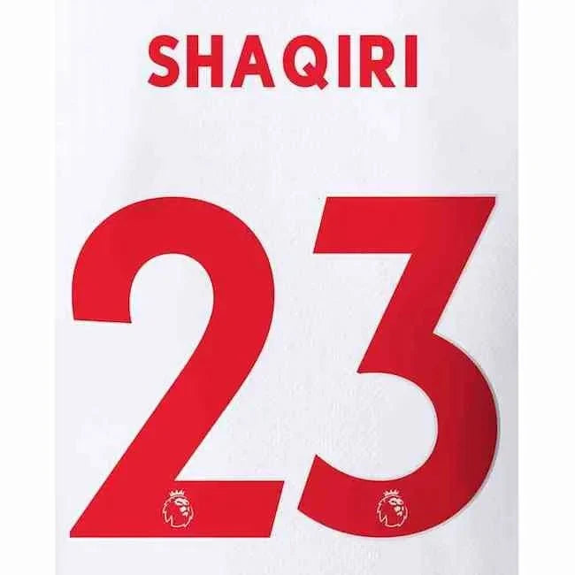 Liverpool 2019/20 Away Shaqiri #23 Jersey Name Set 1